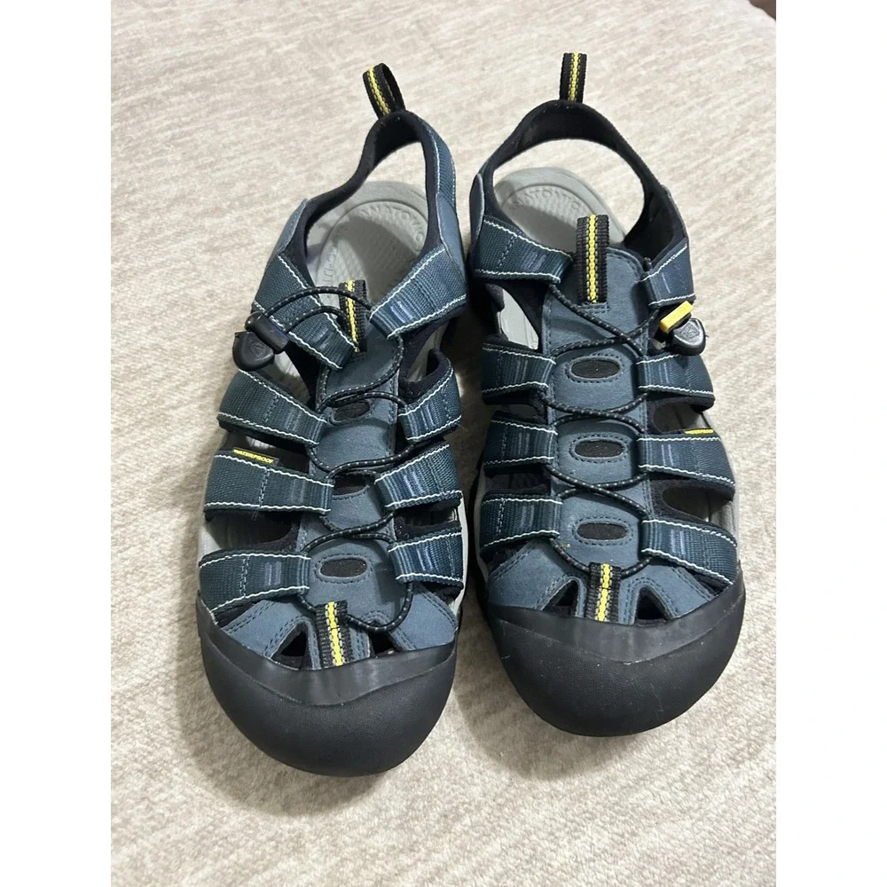 KEEN NEWPORT H2 SANDAL STRAPPY HIKING SHOES NAVY MEDIUM GRAY MENS SIZE 14